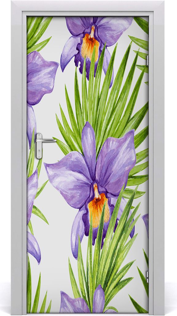 Tulup Türaufkleber 85x205 cm Dekorative Aufkleber Selbstklebend Wasserdichte Tapete Abnehmbar Schlafzimmer Wohnzimmer Wohnkultur - Orchideen und P...