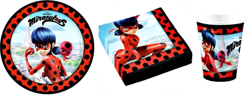 Miraculous Ladybug & Cat Noir Partyset zum Kindergeburtstag Produktbild 