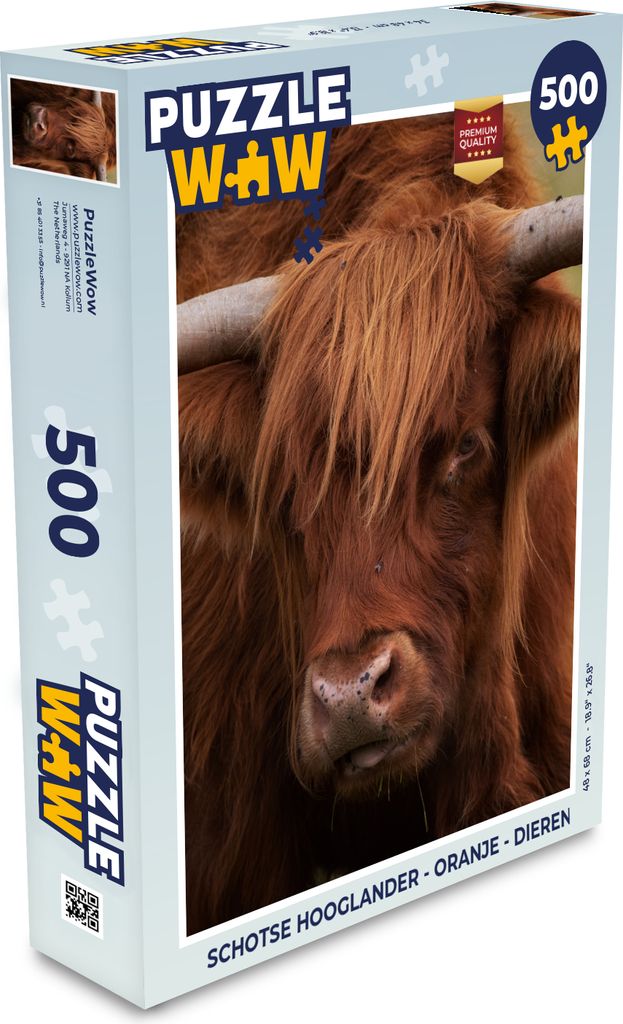 MuchoWow Puzzle 500 Teile Schottischer Highlander - Orange - Tiere - 500 Teile - Kinder - Selberbauen - Puzzlespiele