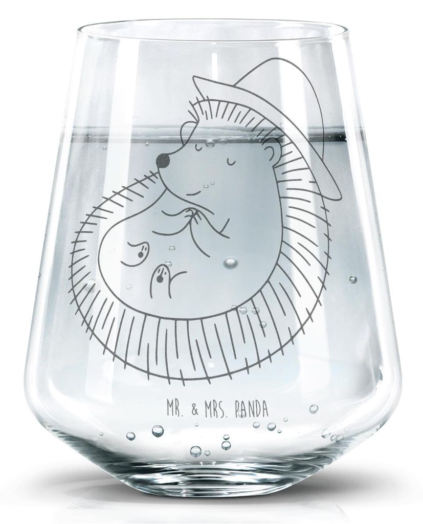Mr. & Mrs. Panda Glas Igel Beten - Transparent - Geschenk, Amen, Geschenkglas, Leben, Sonnenhut, Lustige Sprüche, Trinkglas, Wasserglas, Tumbler, ...