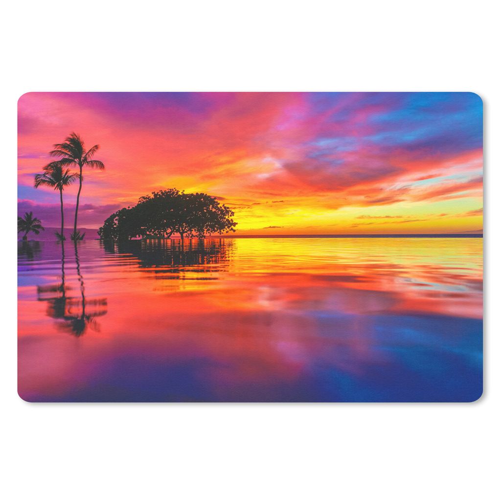 MuchoWow Schreibtischunterlage Farben - Hawaii - Himmel 60x40 cm - XXL Mauspad - Großes Mauspad