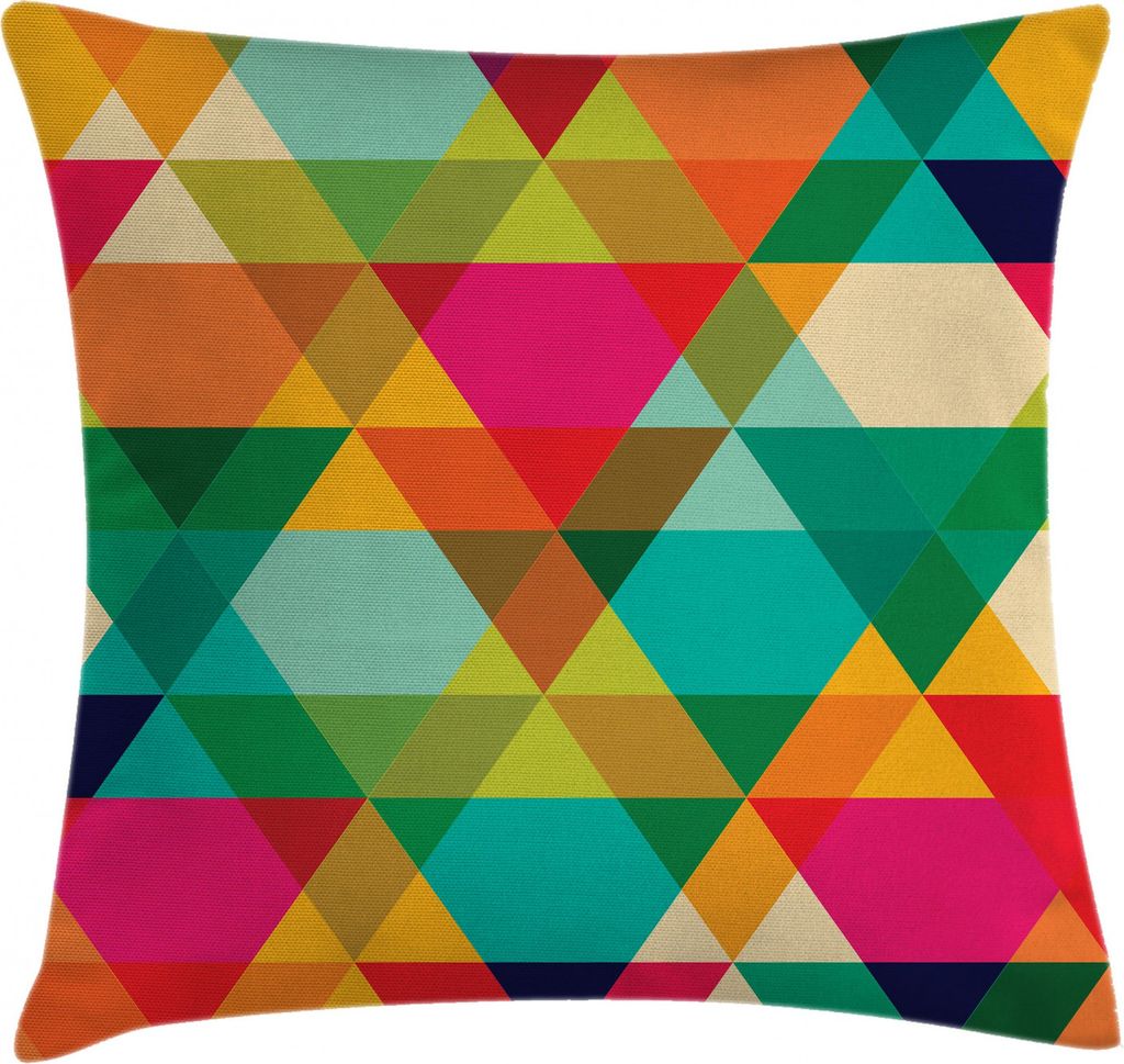 ABAKUHAUS Bunt Kissenbezug, Abstrakte geometrische Kunst, Waschbar mit Reißverschluss Kissenhülle mit Farbfesten Klaren Farben Beidseitiger Druck...