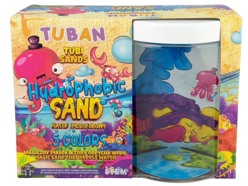 Sable hydrophobe multicolore TUBAN sable sec sous l'eau 5 pièces