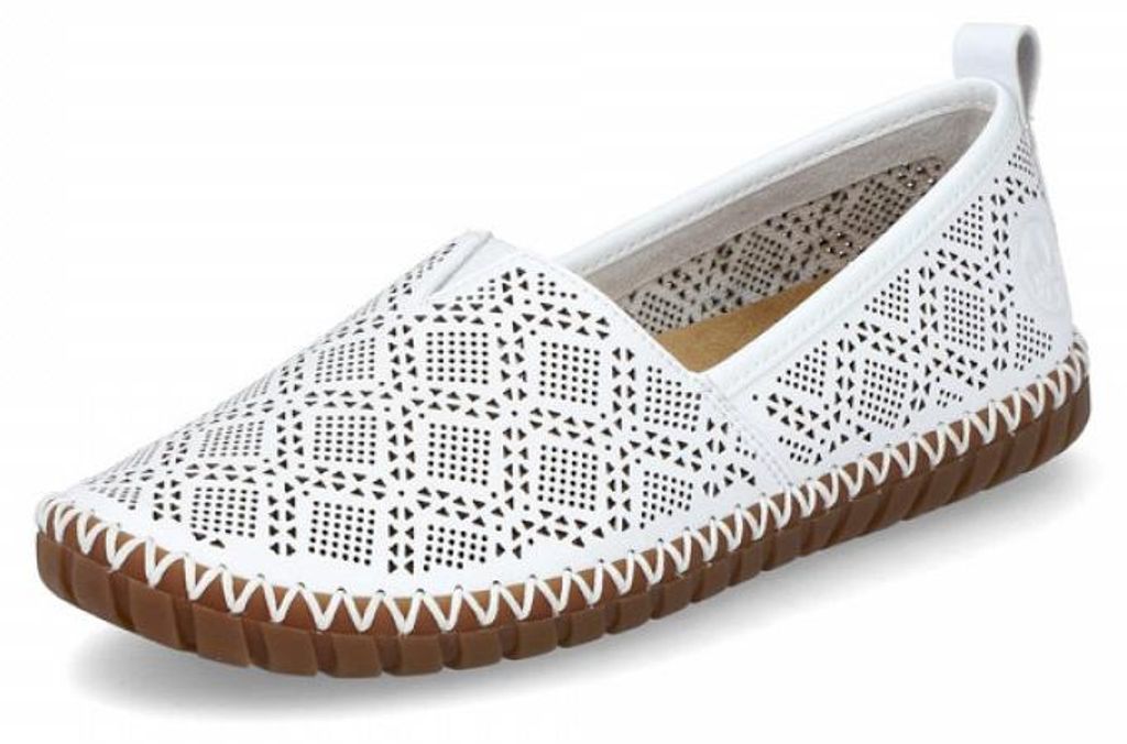 Rieker scarpa donna slip-on mocassino in pelle motivo Immagine del prodotto 