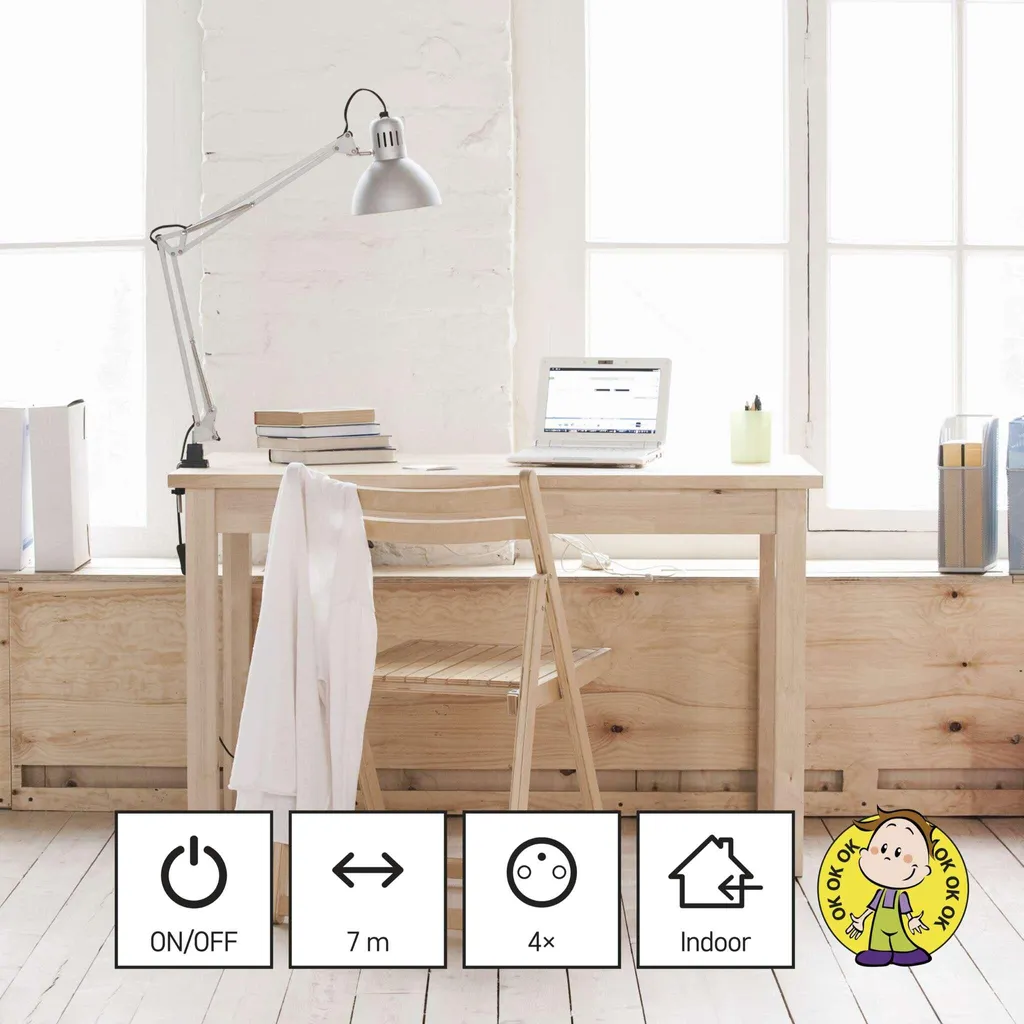 Multipresa EMOS 7m Bianca: Ordine e Sicurezza in Casa | 4 Prese e Switch - 4