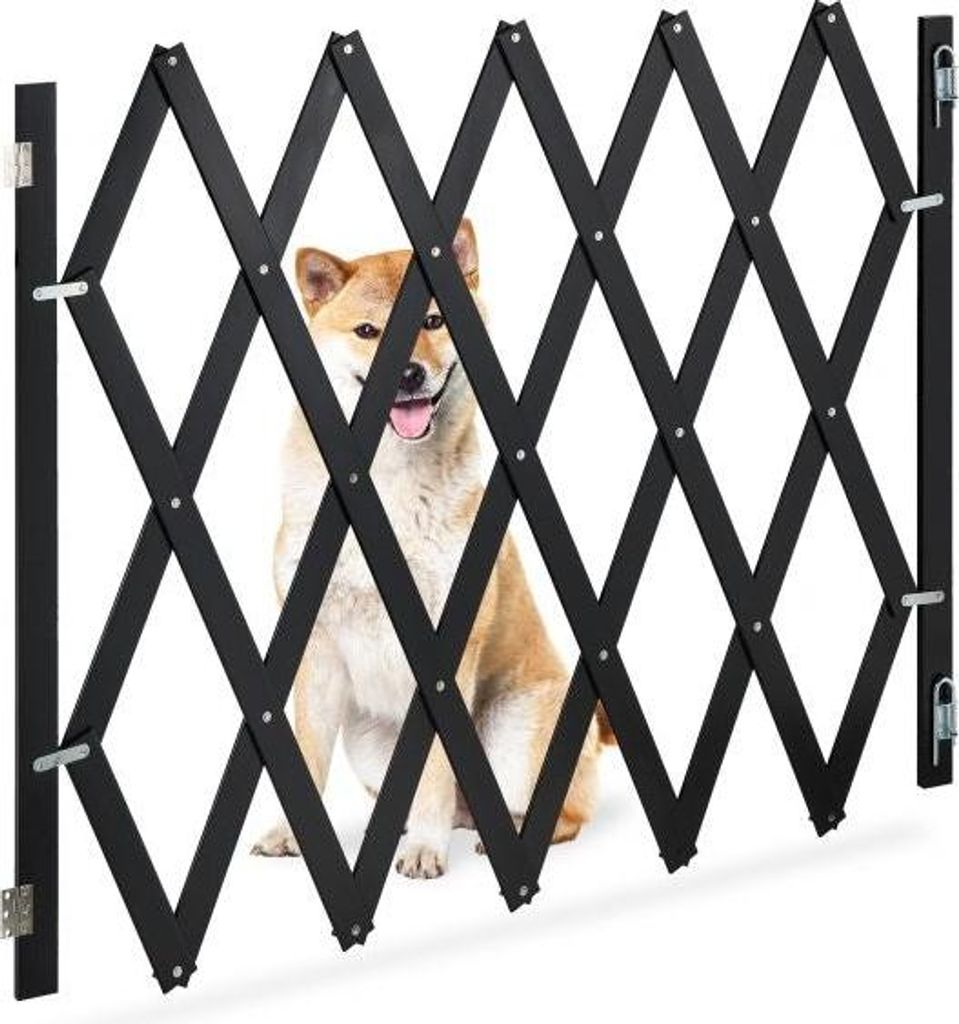 Ausziehbares Hundegitter Schwarz