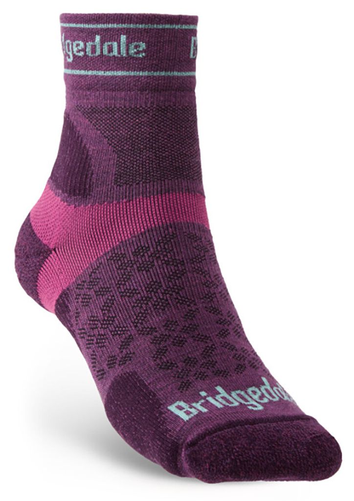Bridgedale Trail Run UltraLight T2 Merino Sport 3/4 Crew Damen Farbe: damson / Bekleidung Größe: M