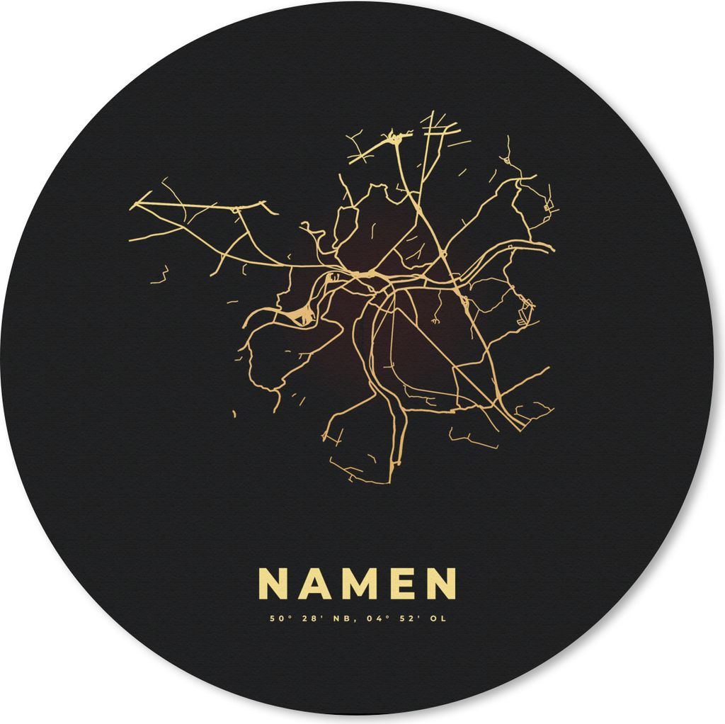 MuchoWow Mauspad Mousepad Stadtplan - Karte - Belgien - Namur - Frankreich - Gold 20x20 cm - Mousepads - Maus Mat - Pad - Mausunterlage - Schreib...