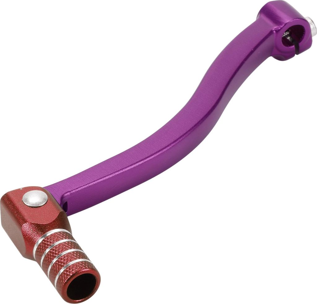 Faltbarer Motorrad-Gangschalthebel für Kayo T6 Aluminiumlegierung Pedal-Schalthebelarm Lila Hebel Roter Kopf mit Silbertonring