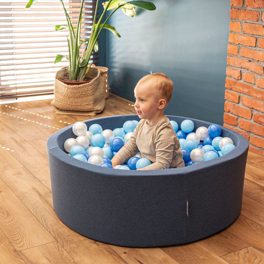 KiddyMoon plastikowe piłeczki 7cm babyblue-niebieski-perła Zdjęcie produktu 4