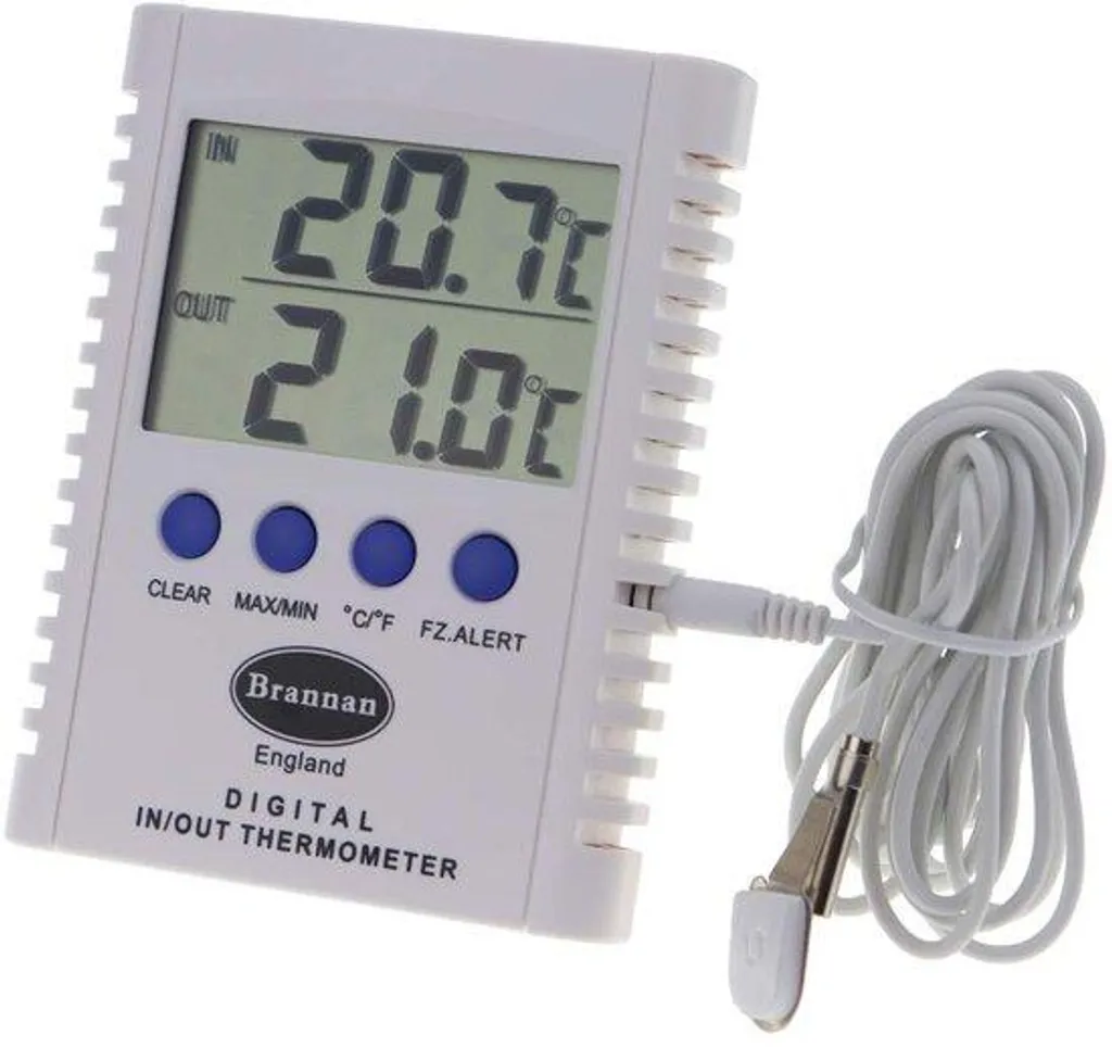 Thermomètre à sonde filaire 2,5m et affichage digital grand format LCD