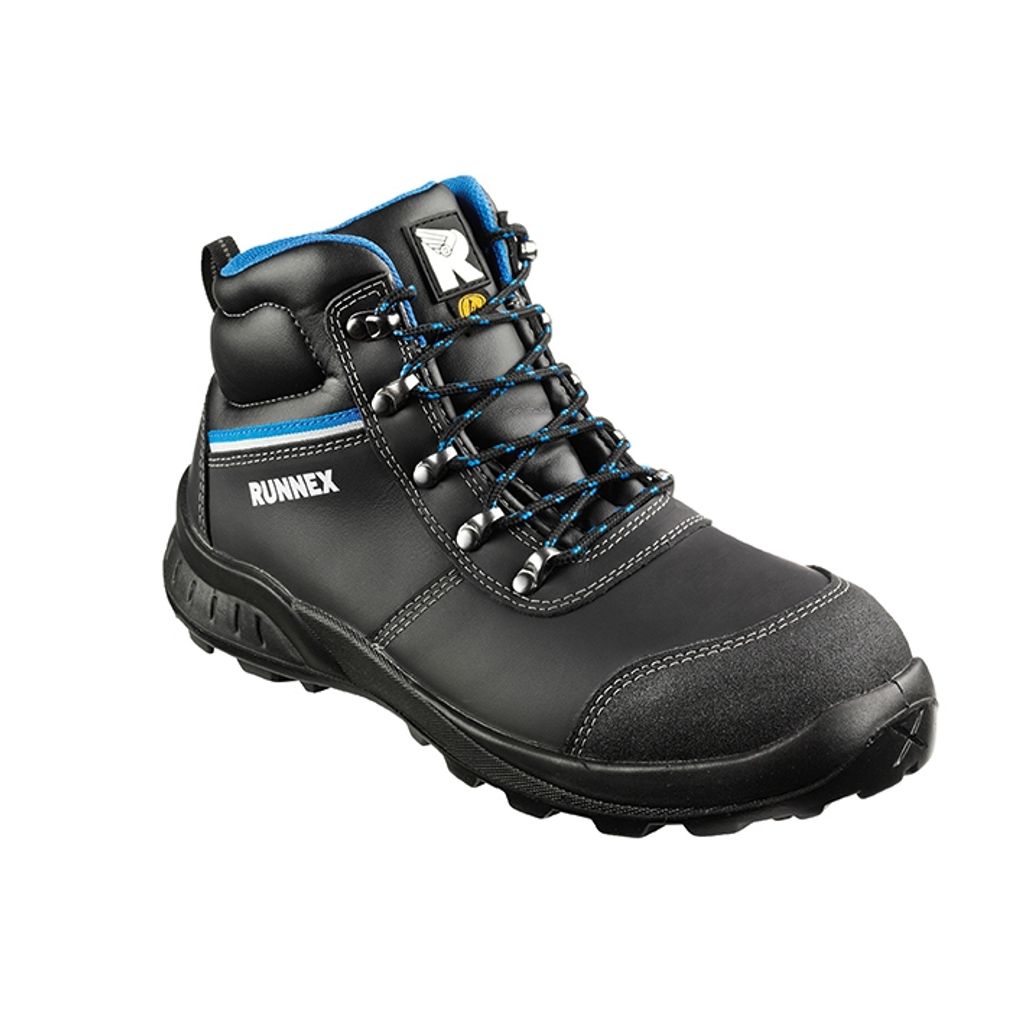 RUNNEX S3 ESD-Sicherheitsschnürstiefel TeamStar, Schwarz/Blau