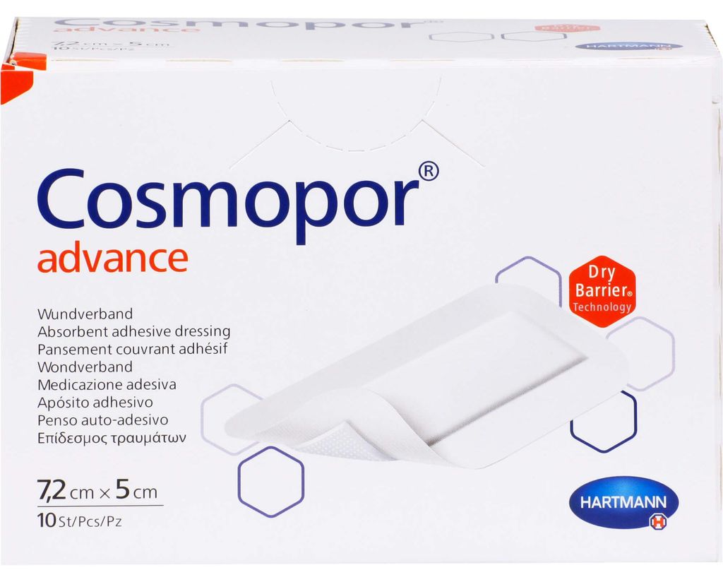 Cosmopor Advance Wundverband 7,2 cm x 5 cm, 10 St. Pflaster Produktbild 