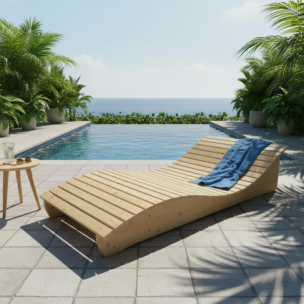 Holzliege Wellenliege Waldsofa Relaxliege Gartenliege "Relax-Gertl" (Fichte) 1-teilig Liegebreite 100cm Himmelsliege
