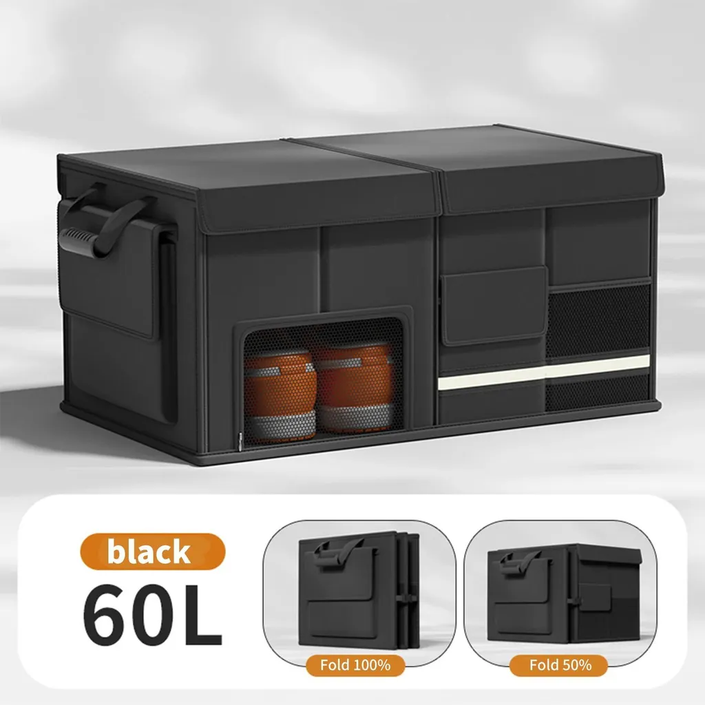 Boîte de Rangement pour Coffre de Voiture - Bac de Transport Souple 60L