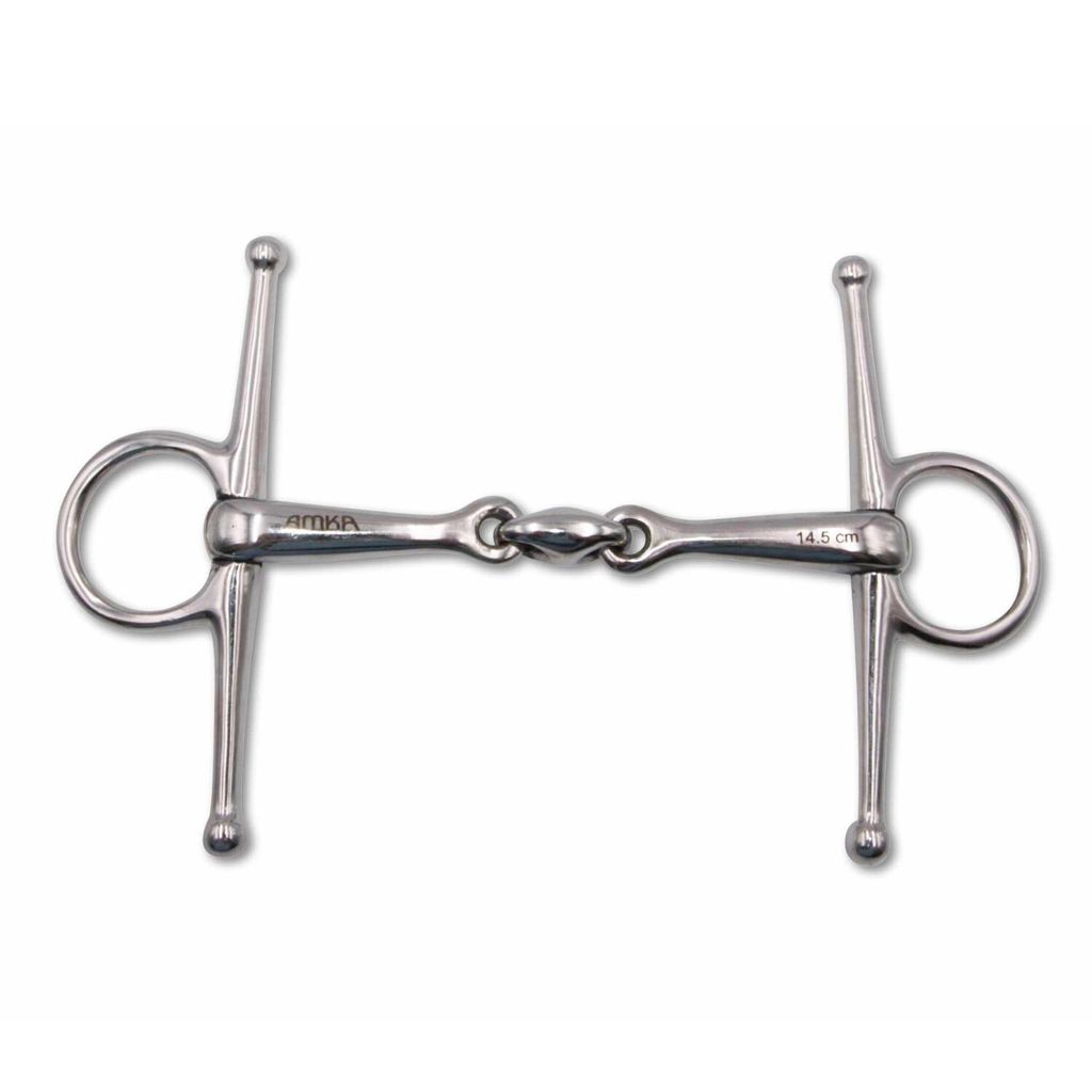 AMKA Knebeltrense Schenkeltrense doppelt gebrochen massiv Edelstahl Stärke 16 mm Ringe 45 mm, Größe:135mm