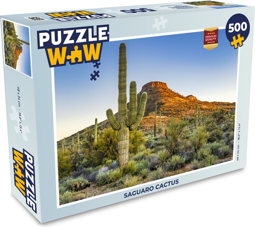 MuchoWow Puzzle 500 Teile Saguaro-Kaktus - 500 Teile - Kinder - Selberbauen - Puzzlespiele