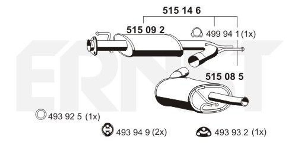 ERNST 515146 Endschalldämpfer für FIAT DUCATO Kasten (244) Auspuff