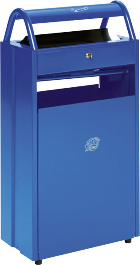 Kombi-Ascher B30/B48 mit Schutzdach, Stahl, Blau, 480x960x250 mm