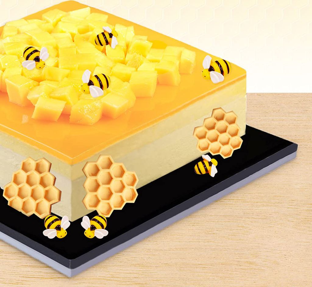 Biene Silikonform Wabe Fondant Kuchenform Bienenstock Backformen Kuchen Dekorieren Form für Cupcake Süßigkeiten