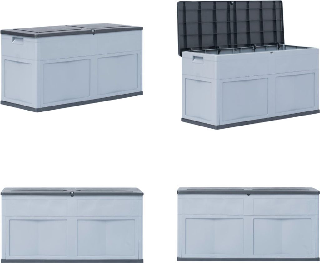 vidaXL Garten Aufbewahrungsbox 320 L Grauschwarz - Aufbewahrungsbox - Aufbewahrungsboxen - Kissenbox - Kissenboxen