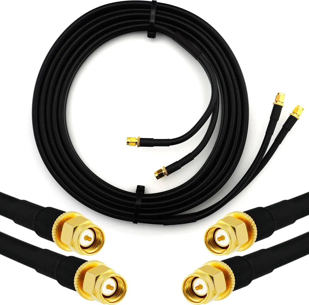 7m SMA maschio a SMA maschio cavo coassiale doppio - HF-240 (LMR 240 equivalente) cavo antenna doppio - WiFi RF antenna GSM LTE 4G 5G 6G router amplificatore di segnale Lora Ham CB radio