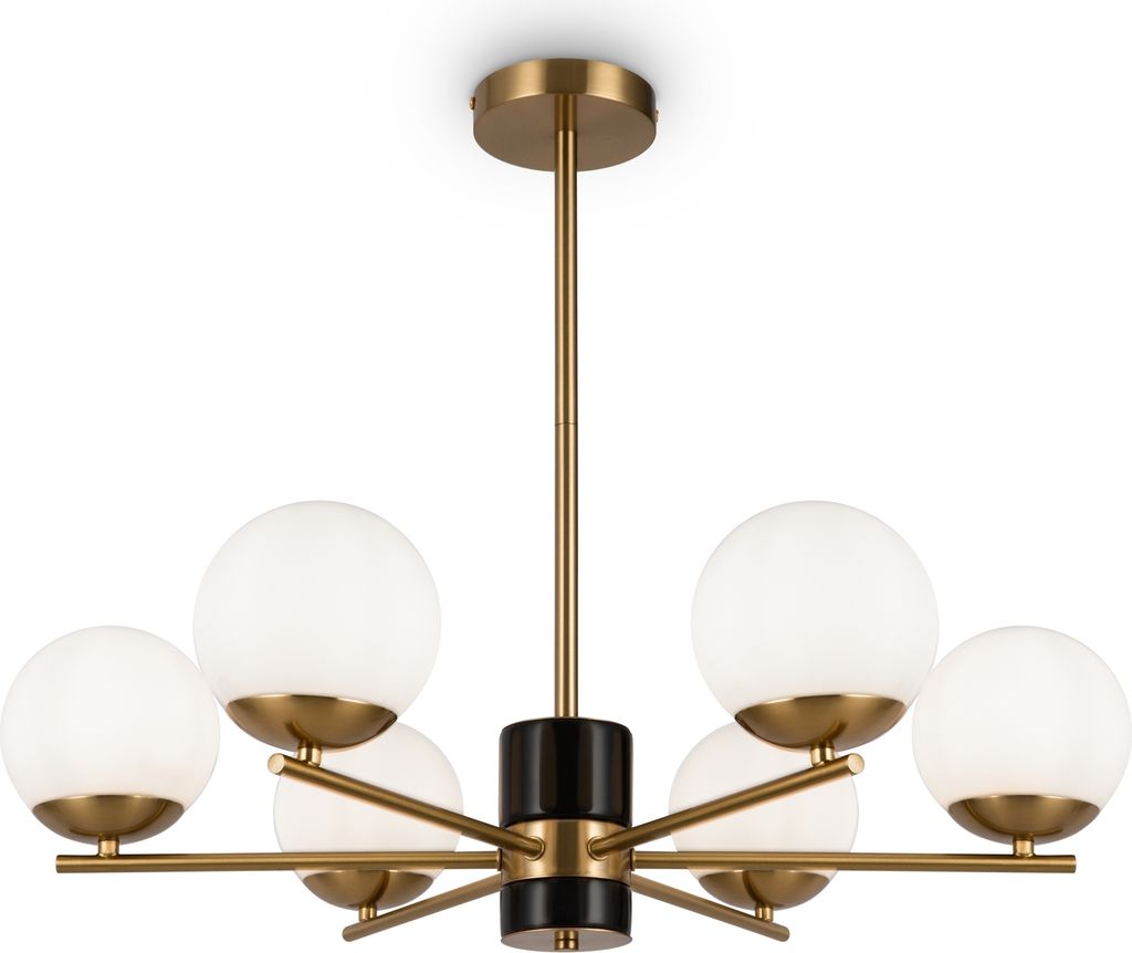 Lampa wisząca, szkło metalowe, mosiądz, 8-płomienna, D 67 Zdjęcie produktu 