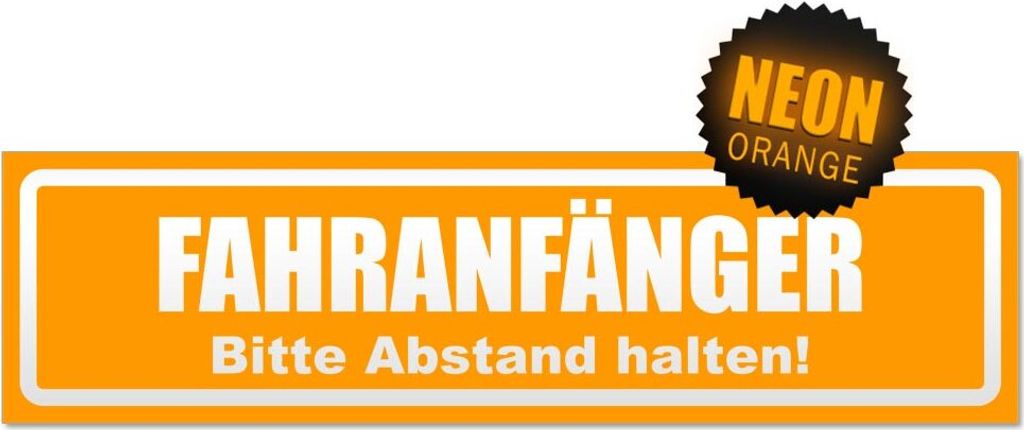 Fahranfänger. Bitte Abstand halten! Invertiert Magnetschild Schild magnetisch