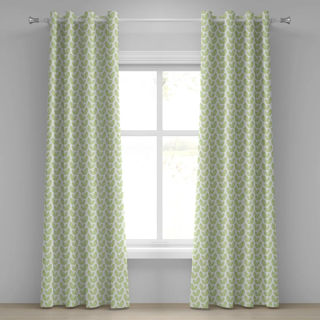 Rideau à œillets vert feuille ABAKUHAUS 280x245 cm motif écologique