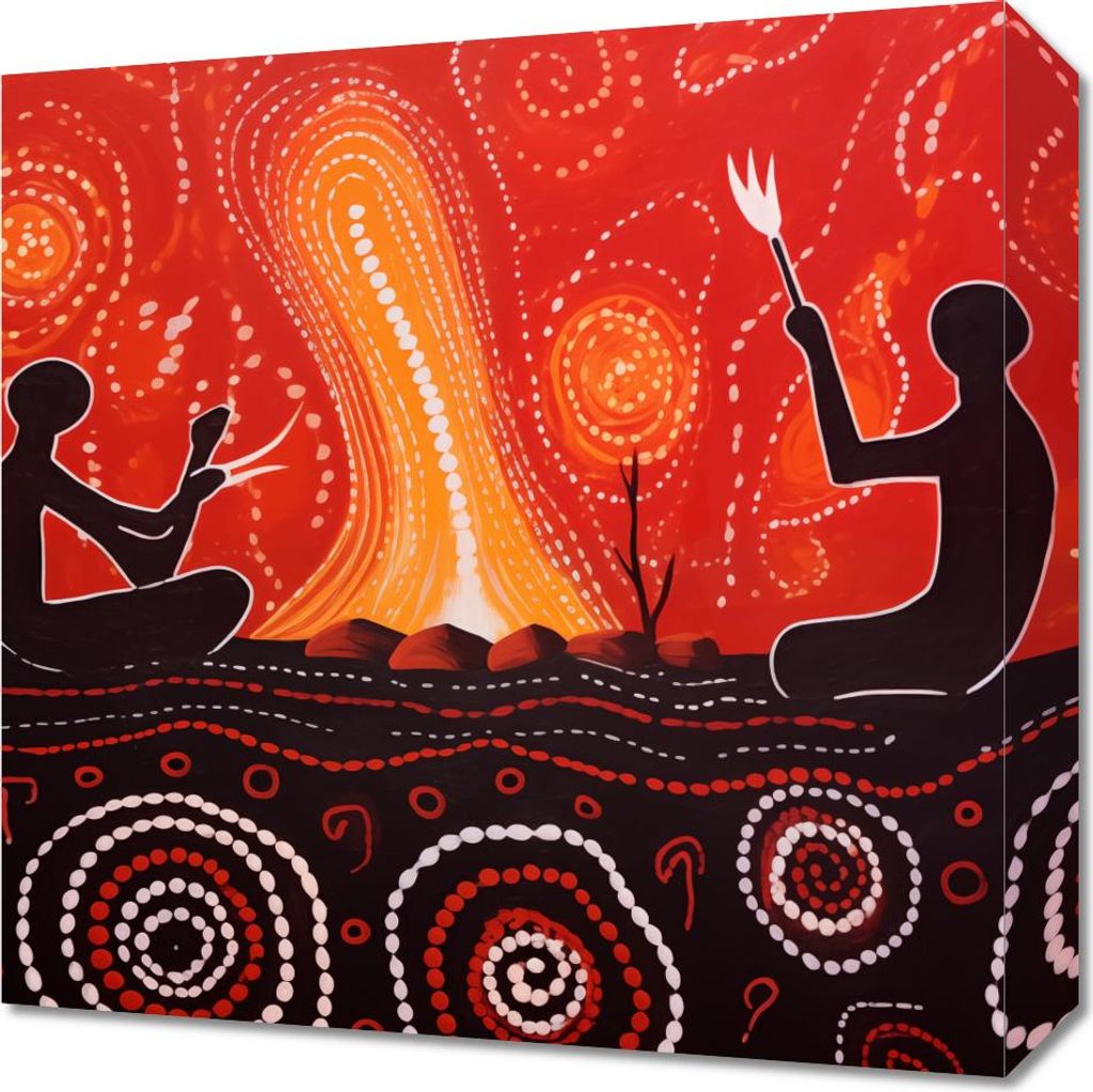 Bild 40x40cm Tanz für den Gott des Feuers