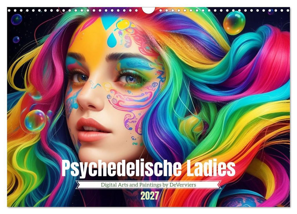 Psychedelische Ladies (Wandkalender 2027 DIN A3 quer), CALVENDO Monatskalender