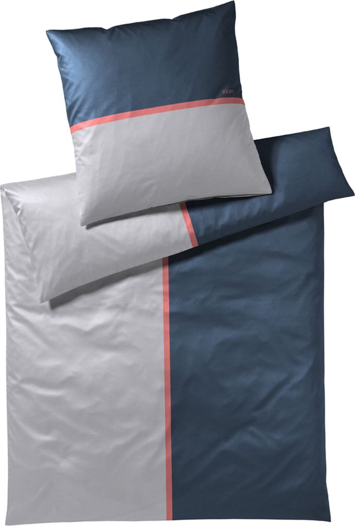 JOOP! Mako-Satin Bettwäsche-Garnitur Limit Farbe Stone Größe 135x200+40x80