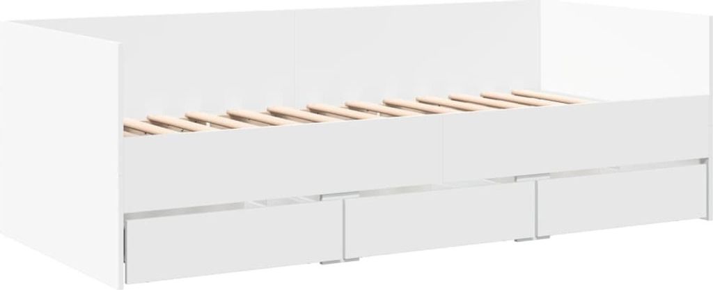 Tagesbett mit Schubladen ohne Matratze Weiß 90x190 cm