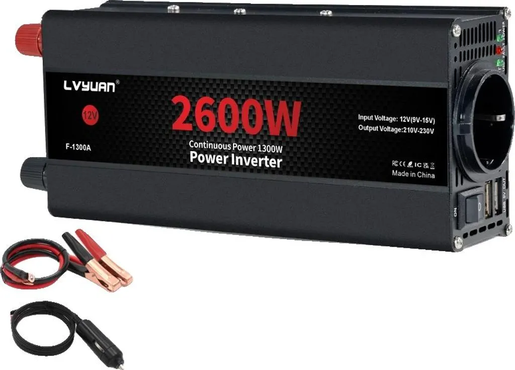 Offerta Inverter 12V 220V 2600W | Trasformatore Corrente Auto e Camper