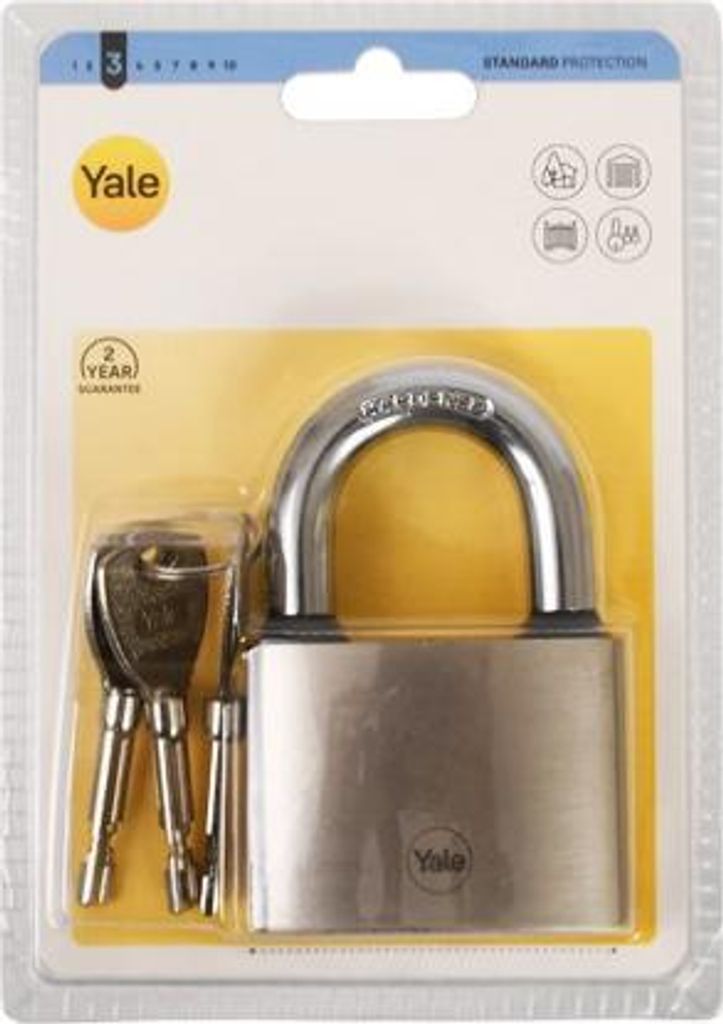 YALE Y112/60/132/1 Gusseisen-Scheibenvorhängeschloss, silber