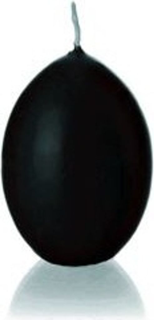 Eikerzen Schwarz getaucht 9 x 6 cm, Inhalt 6 Stück