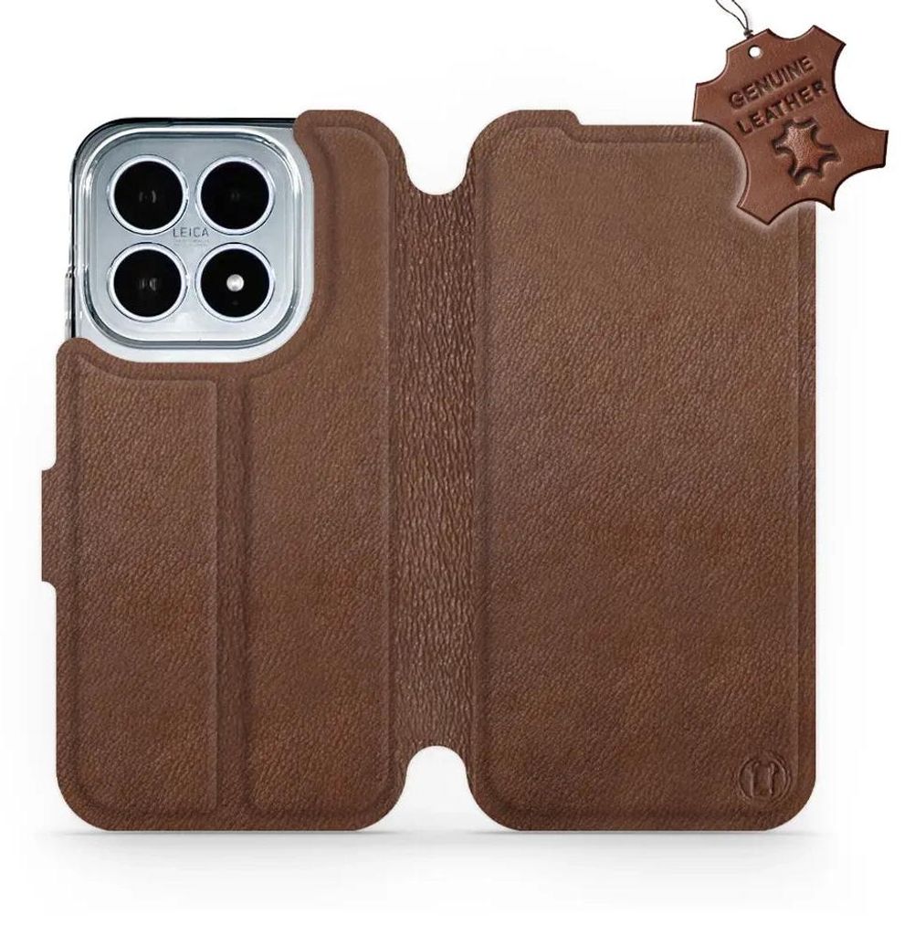 Echtleder Handyhülle für Xiaomi 17, Mobiwear Leather, Braun