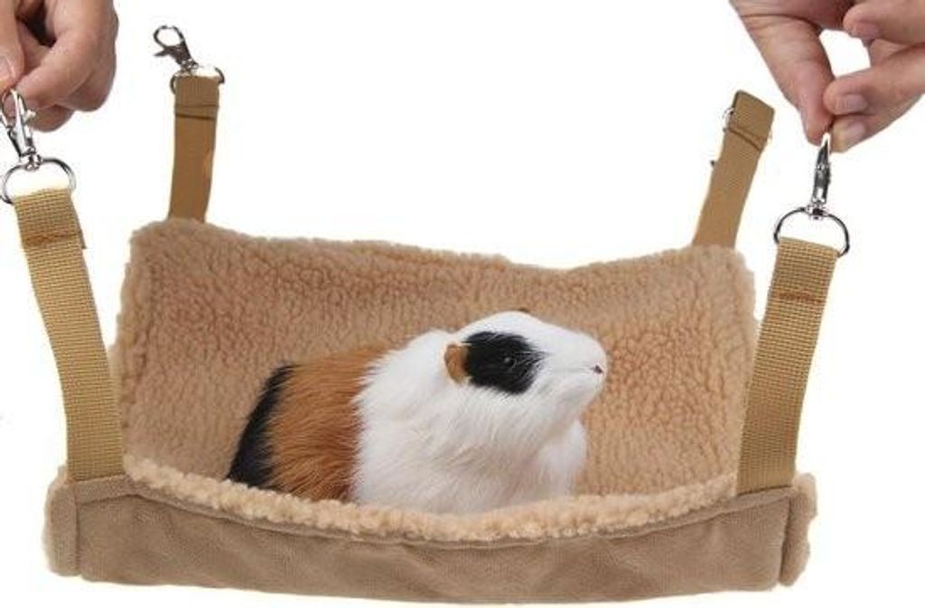 Meerschweinchen-Spielzeug-Hängematte für Kleintiere – Hamsterhaus, Hängebett, Käfigspielzeug – Mäuse, Ratten, Frettchen, Chinchilla – Braun