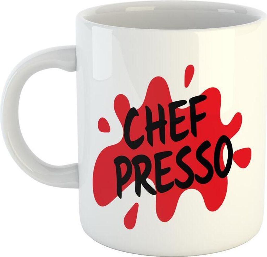 Huuraa Kaffeetasse Chefpresso Geschenk Tasse Weiß 330ml Chefpresso Präsent