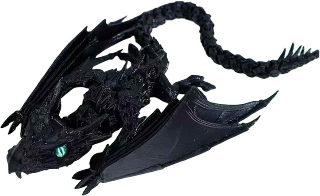 3D-gedruckter geflügelter Drache, beweglicher Drache mit Hörnern, Flügeln, flexiblem Drachen-Zappelspielzeug, Schreibtisch-Haustier für die Dek...