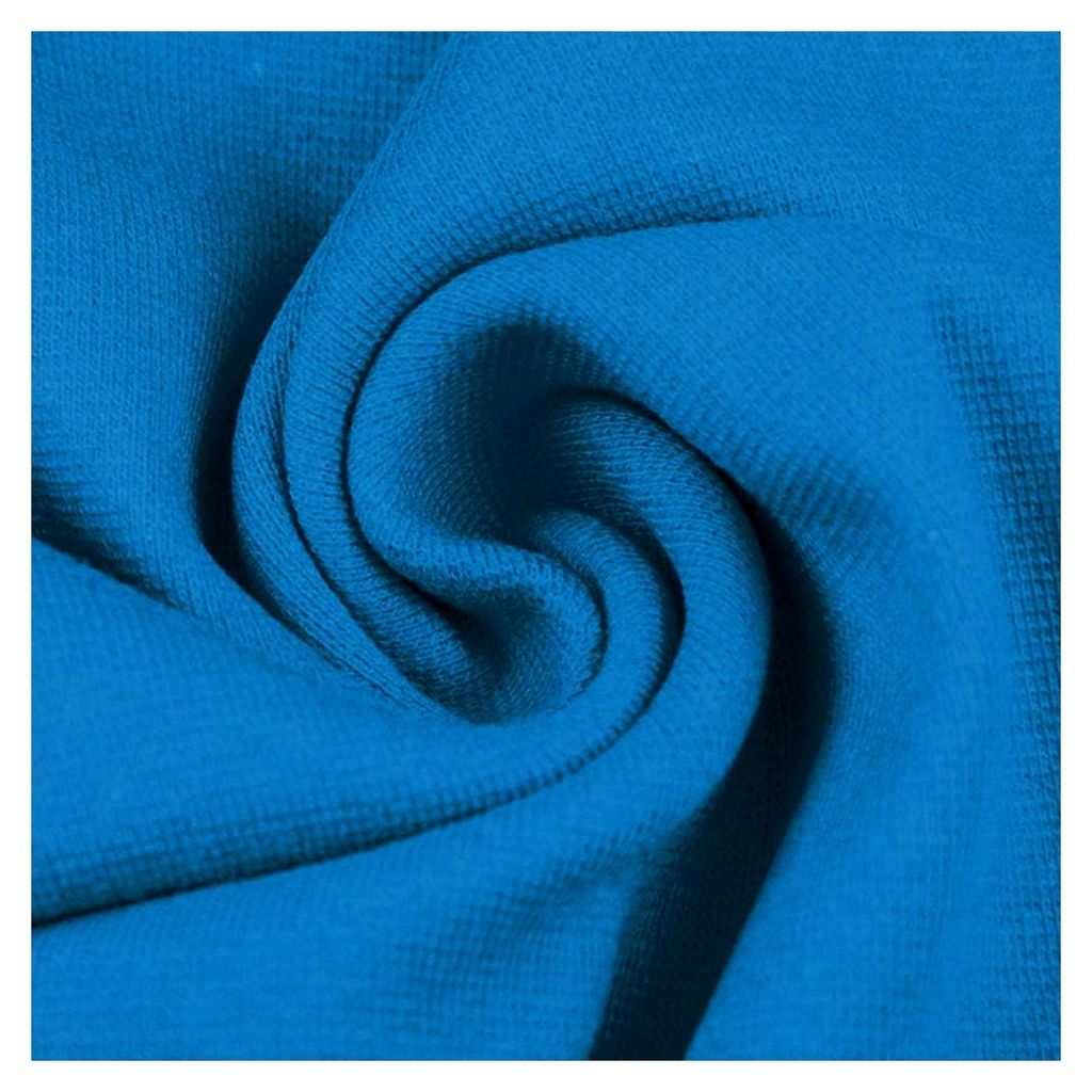 Bündchenstoff - Unifarben | 70 cm Breite (2x35 cm) | Geeignet für Ärmel- und Bauchabschlüsse (Aqua (dunkel))