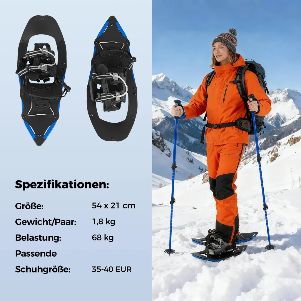 Set de Raquettes à Neige Légères et Bâtons de Trekking pour Rando - 3