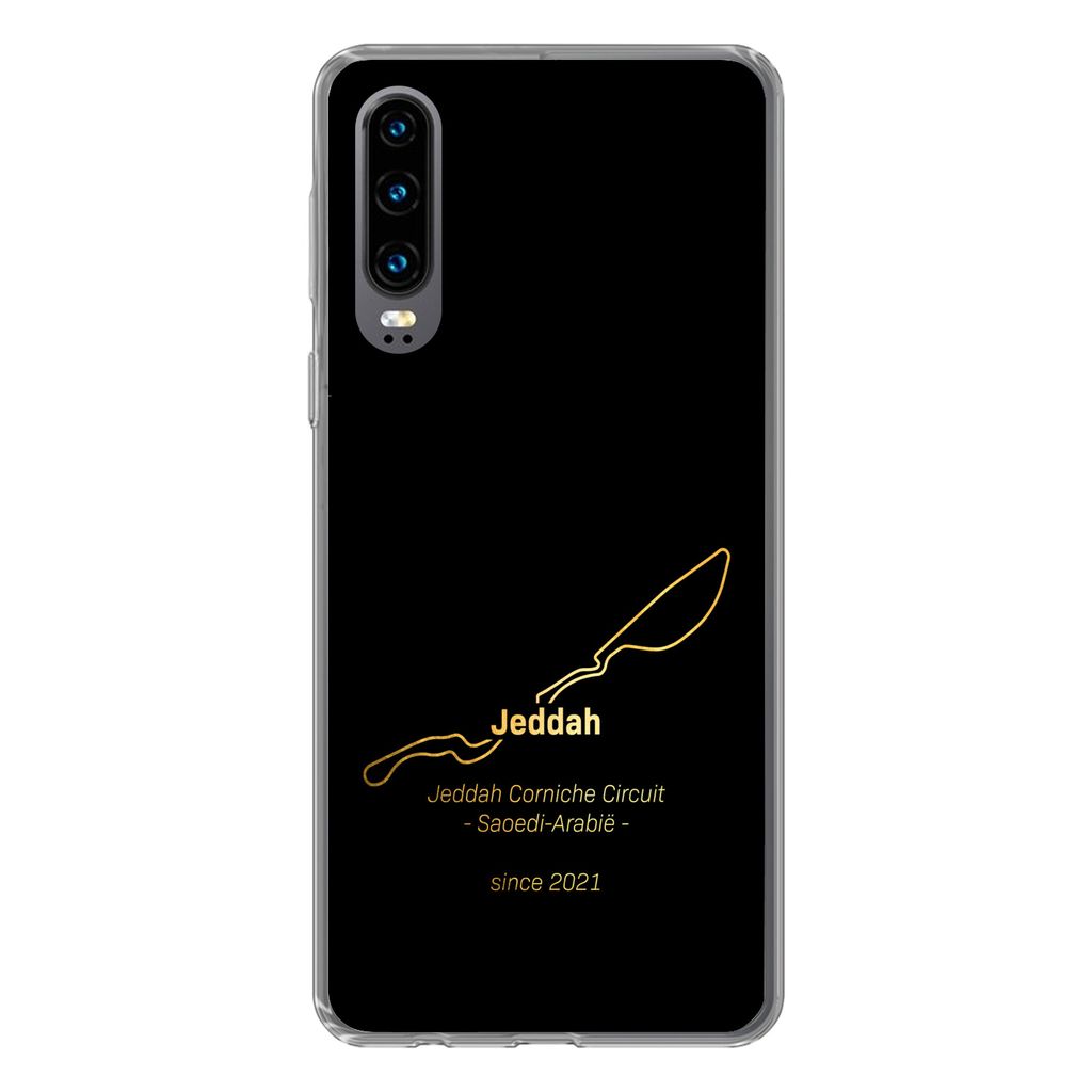 MuchoWow Handyhülle Schutzhülle Hülle für Huawei P30 Dschidda - Formel 1 - Rennstrecke Silikon Softcase Handy Hülle - Kartenbesitzer