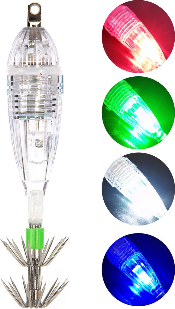 Wasserdichtes Unterwasser-LED-Angellicht Fischkoeder Anziehende Lichtlampe mit Tintenfisch-Jig-Haken