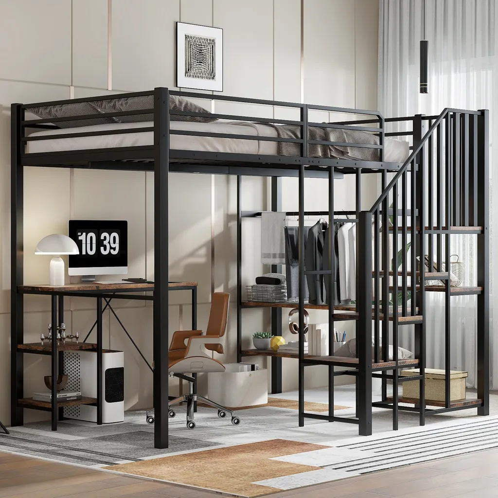 Lit Mezzanine 120x200 avec Bureau : la Solution pour Chambre Exiguë