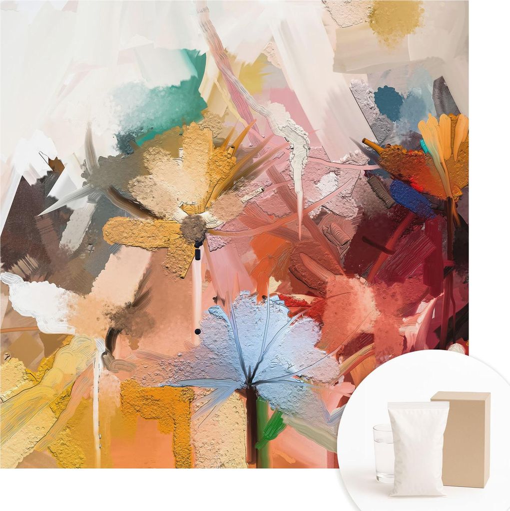 Fototapete - Wandbilder für Wohnzimmer - 250x250 cm - Dekorative Wandfolie - Modernes Design für Wanddekoration - Tapeten für Innenräume - Flor...