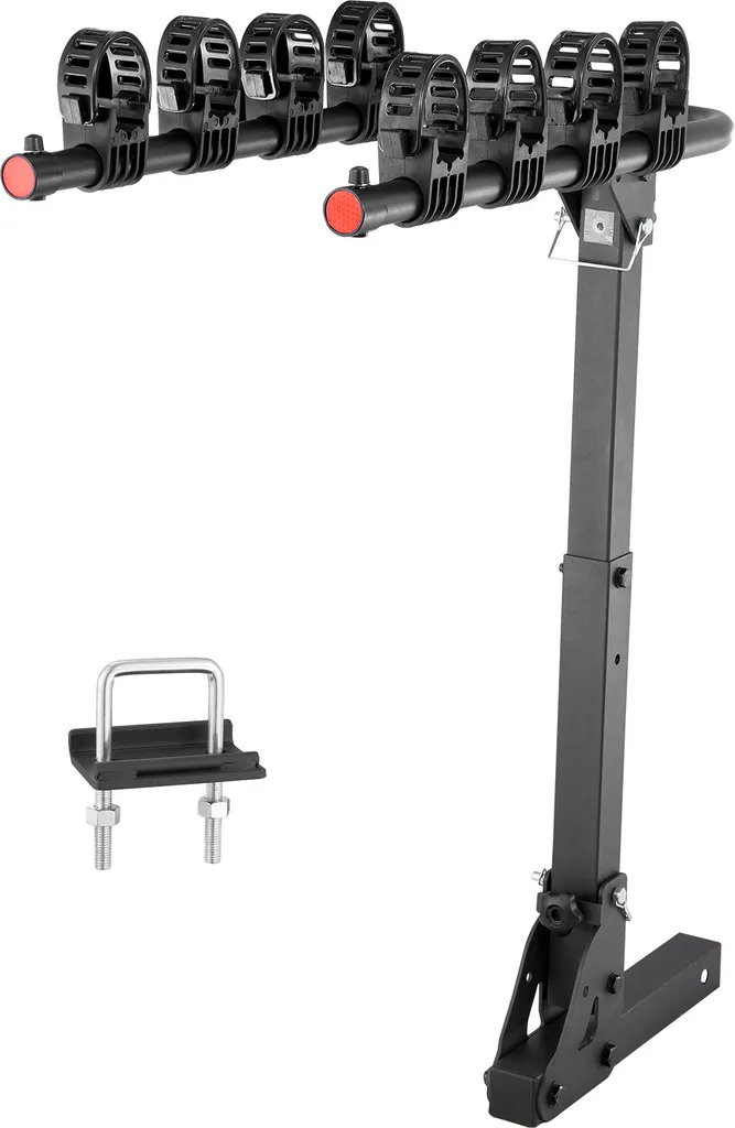 Porte-vélos 4 Places Robuste 68 kg Pliable pour Récepteur 2 Pouces Noir