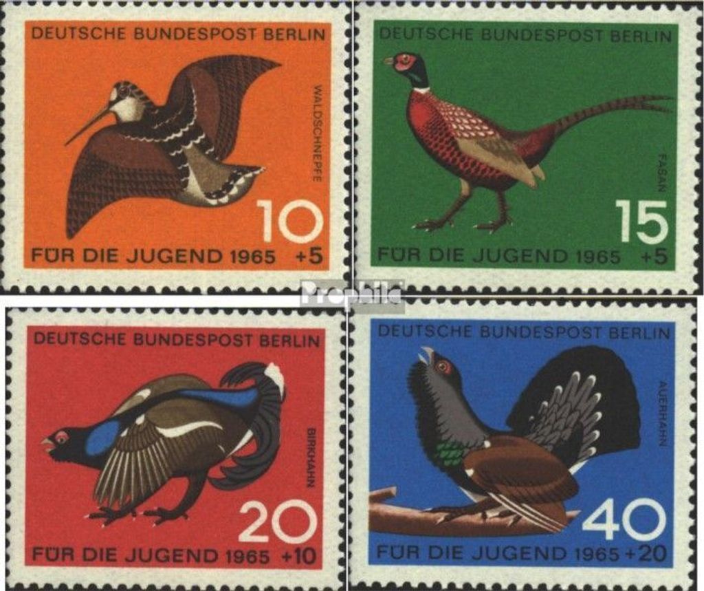 Briefmarken Berlin (West) 1965 Mi 250-253 (kompl.Ausgabe) postfrisch Jugend: Federwild