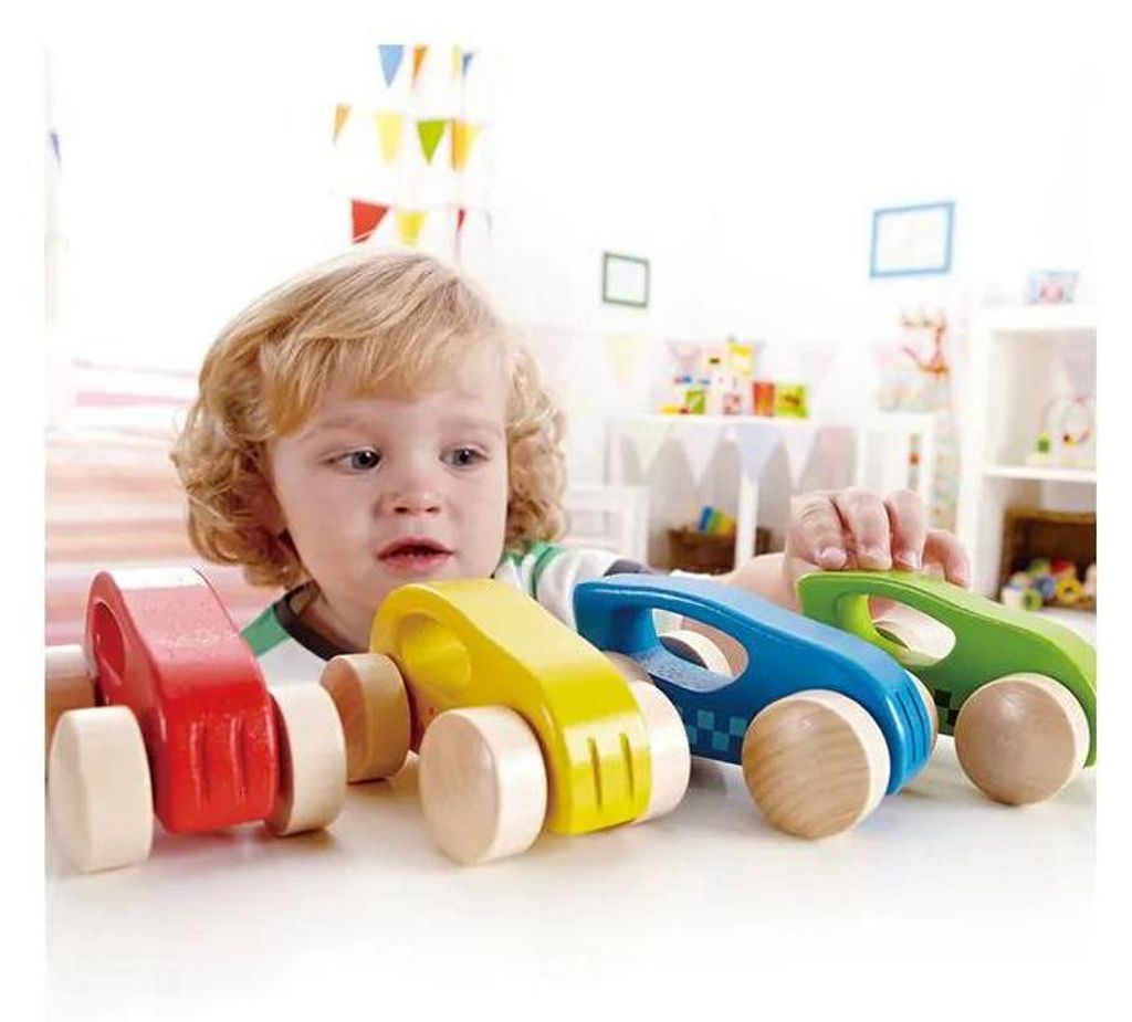Hape Early Explorer, klein autootje display, model E0057 Productafbeelding 