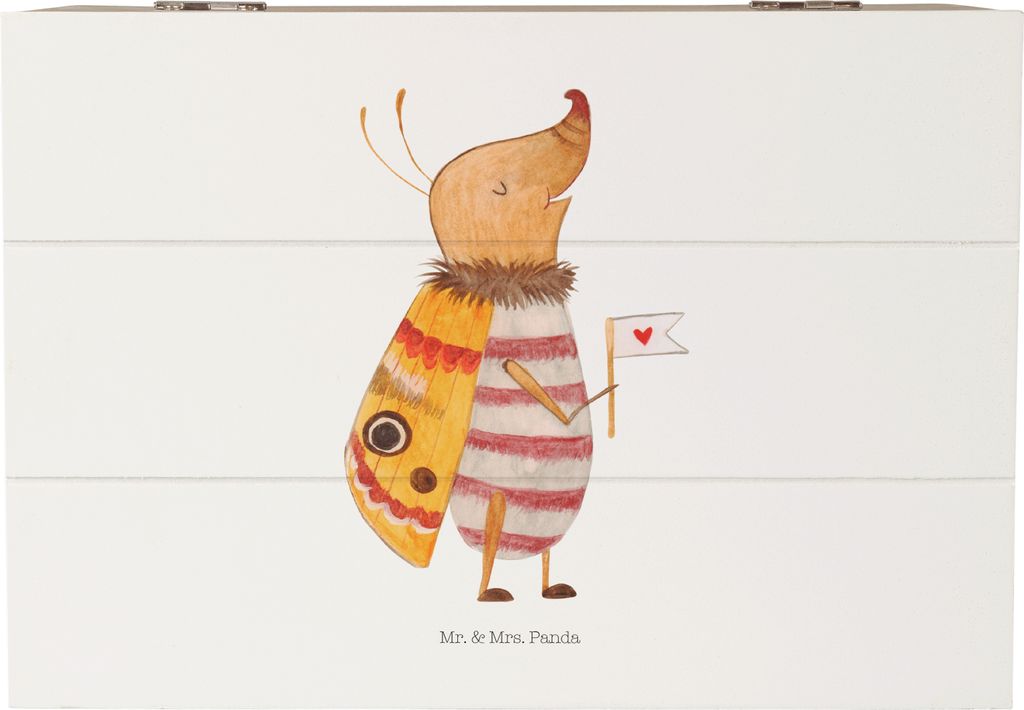 Mr. & Mrs. Panda Box Nachtfalter Fähnchen 22 x 15 cm - Weiß - Geschenk, aus Holz, Lustige Sprüche, Küche Deko, fotobox, geschenkkiste, Spruch W...